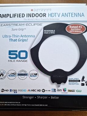 Clearstream Eclipse Amplified Indoor HDTV Antenna - Black/White